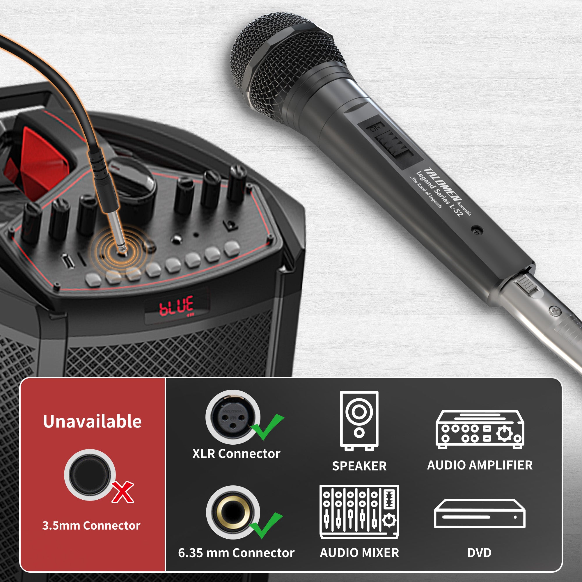Talomen L52【Black Badge】| Micrófono vocal profesional