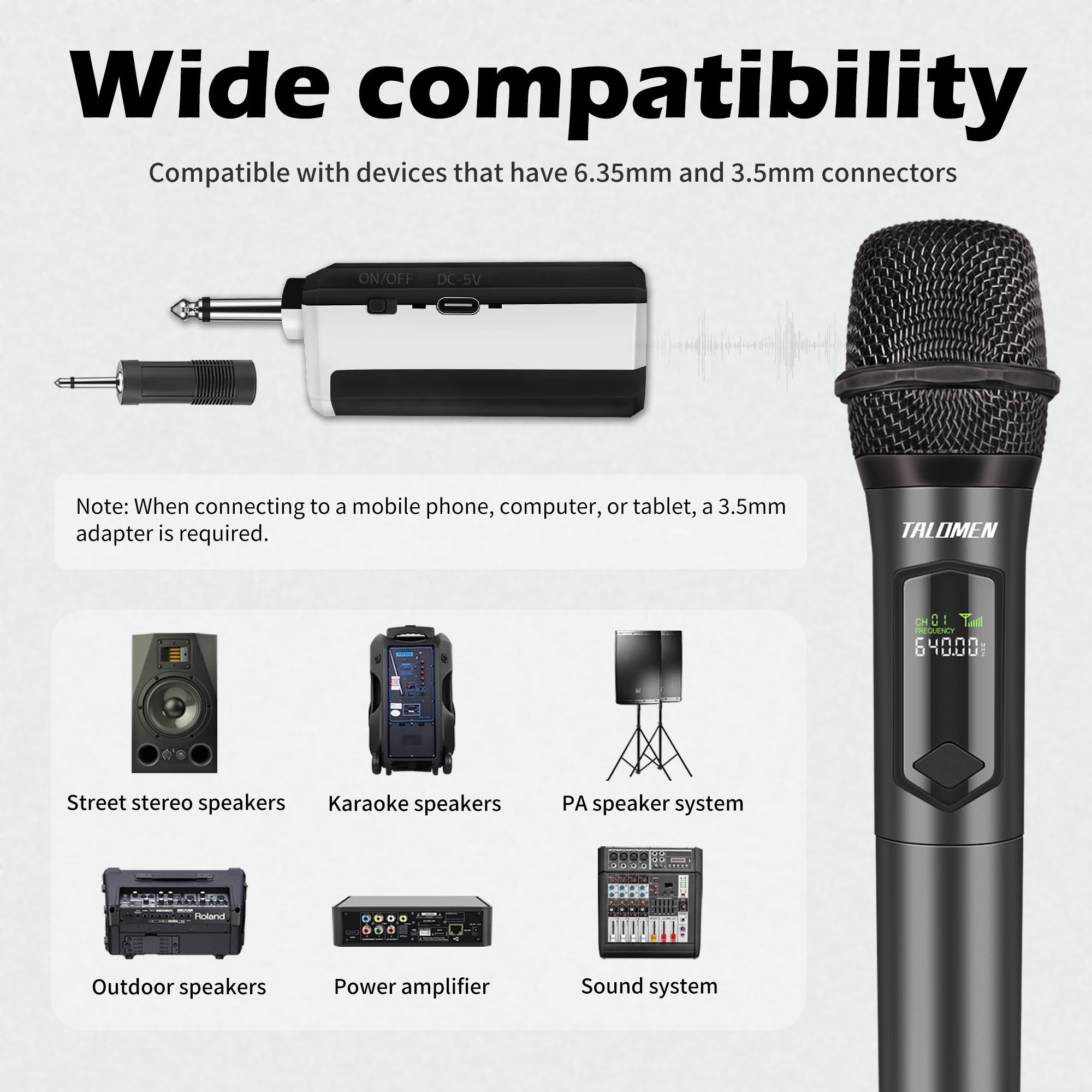 Talomen K60 | Microphone Dynamique à Main Sans Fil