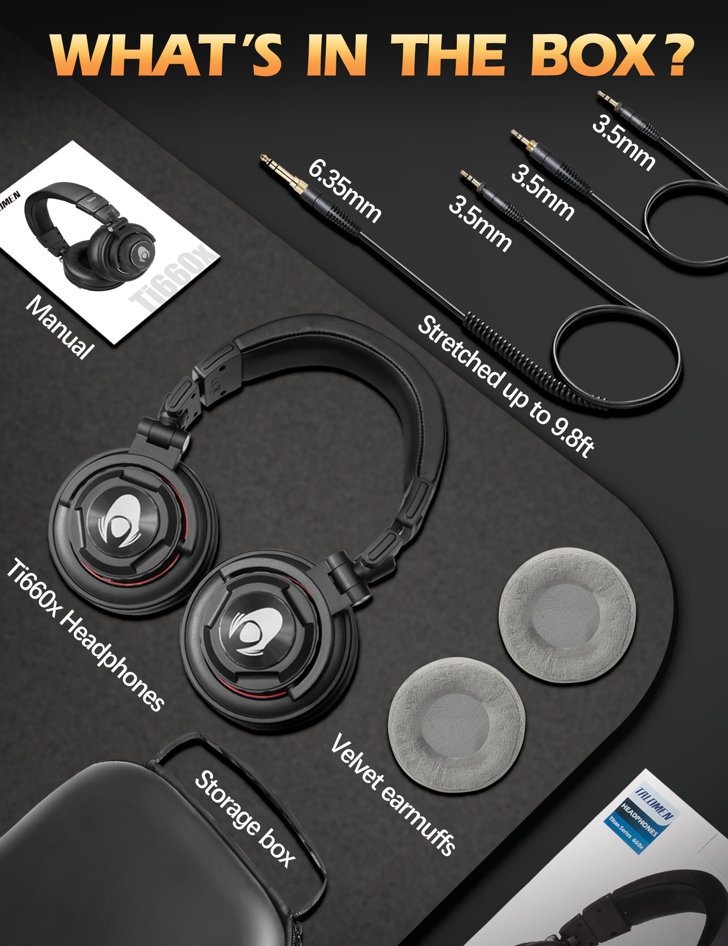 Talomen Ti660x | プロフェッショナルスタジオモニタリング有線ヘッドフォン