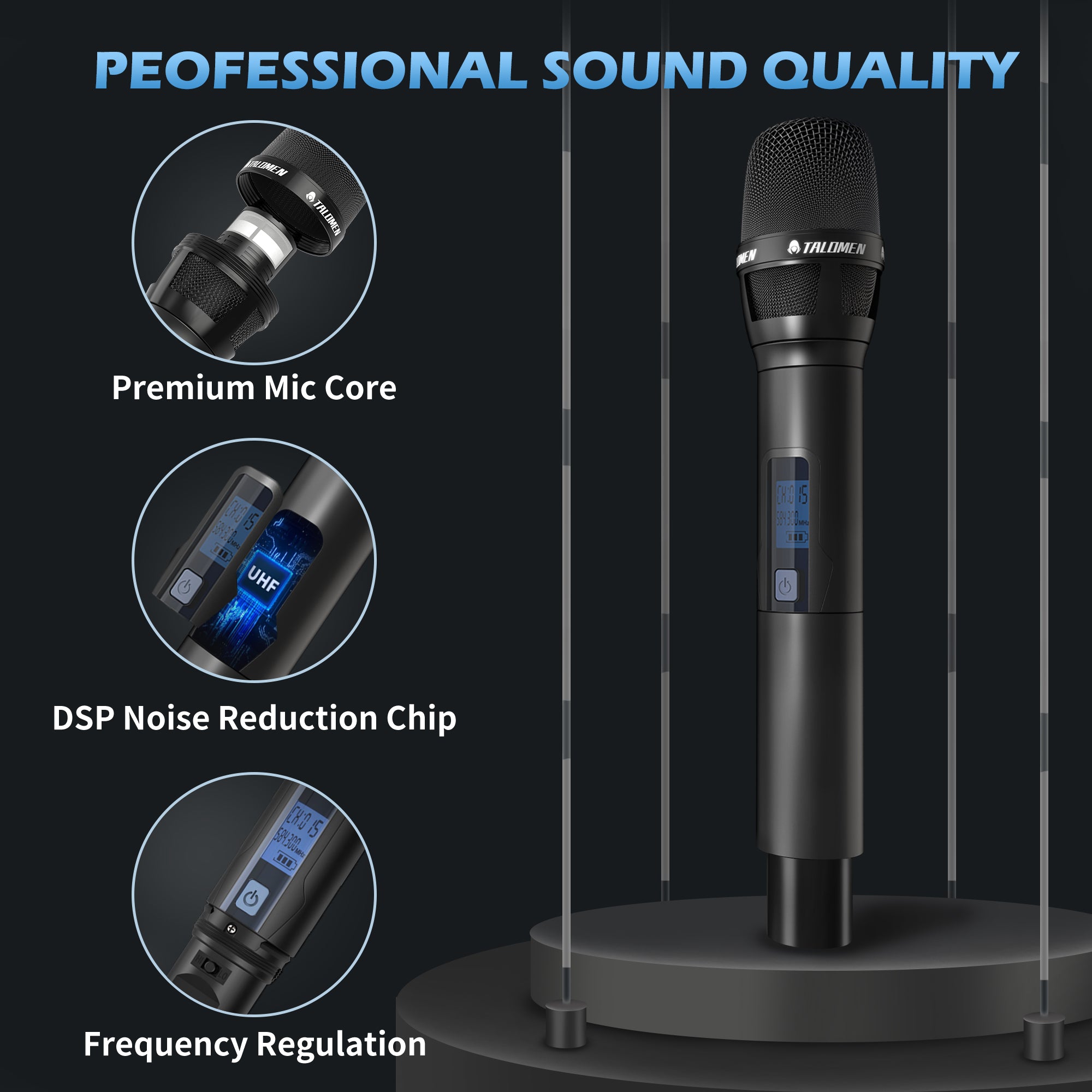 Talomen K120 | Sistema de micrófono inalámbrico UHF profesional
